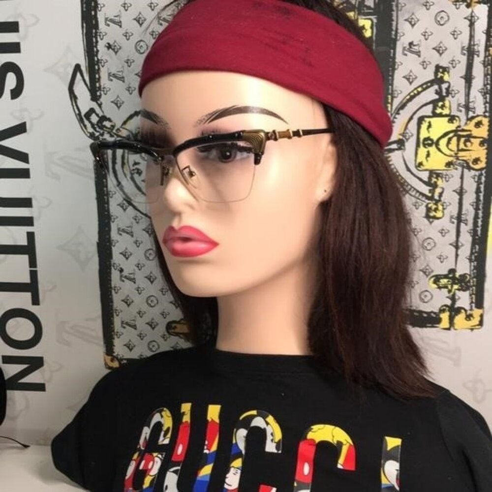 New Authentic Gucci Black and Brown Eyeglasses GG0660o 001